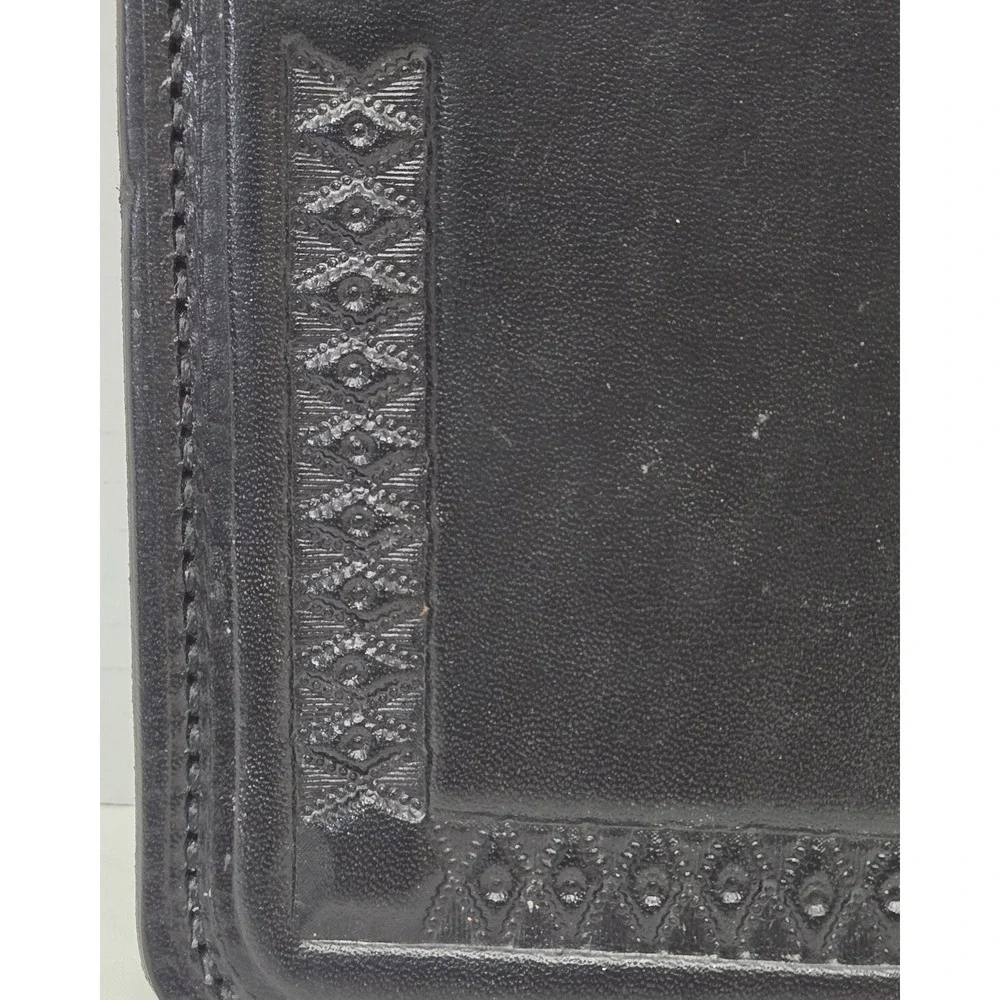 Vintage Leather Hand Tooled Black‎ Western Elephant Design Mouse Pad 9.5